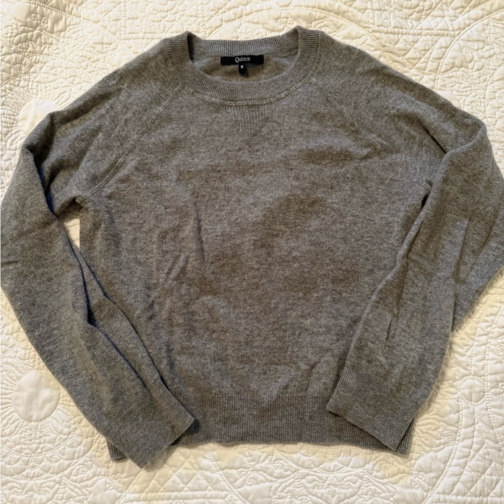 Quince Heather Gray Crew Neck Sweater